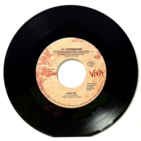 J.C. Cunningham ‎45 Light Up / The Greatest Love on Viva VG+ Country - Picture 1 of 2